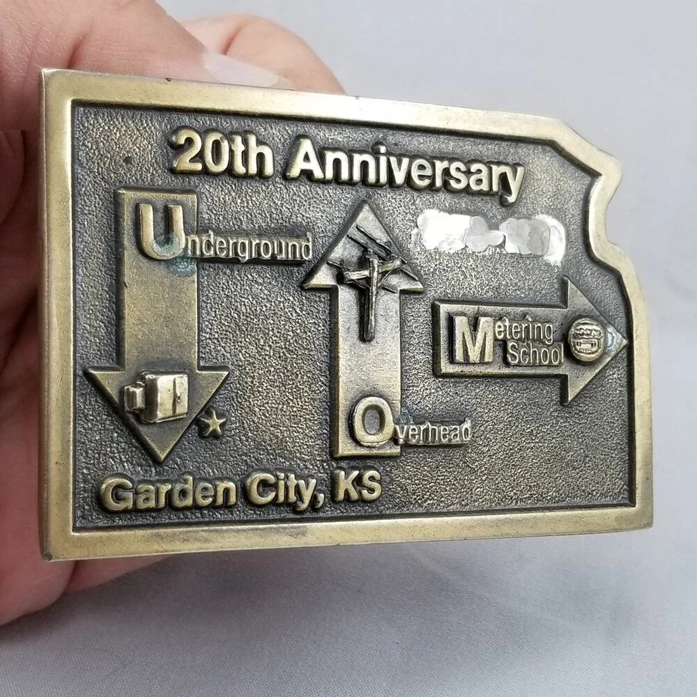 Belt Buckle Brass 20th Anniversary Underground Overhead Metering School